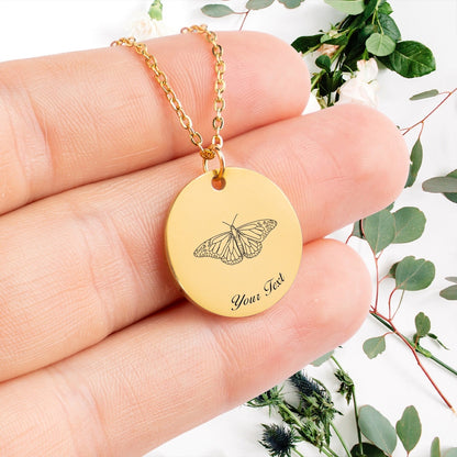 Butterfly Necklace, Your Name Necklace, Minimalist Necklace, Personalized Gift, Silver Necklace, Gift For Him Her