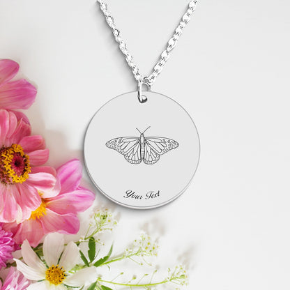 Butterfly Necklace, Your Name Necklace, Minimalist Necklace, Personalized Gift, Silver Necklace, Gift For Him Her