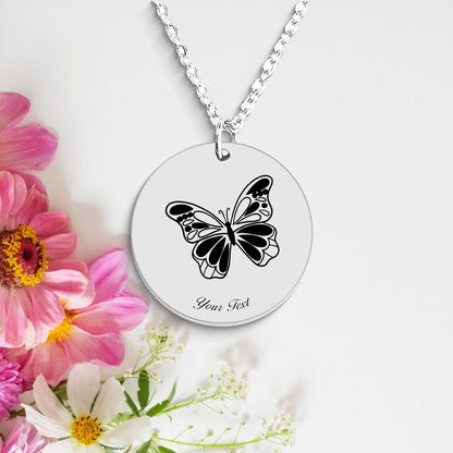 Butterfly Necklace, Your Name Necklace, Minimalist Necklace, Personalized Gift, Silver Necklace, Gift For Him Her