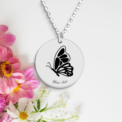 Butterfly Necklace, Your Name Necklace, Minimalist Necklace, Personalized Gift, Silver Necklace, Gift For Him Her