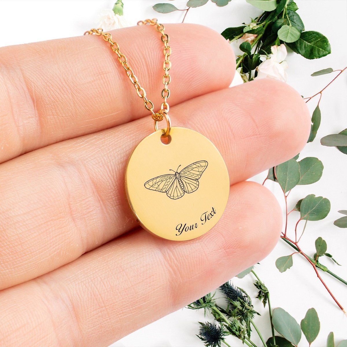 Butterfly Necklace, Your Name Necklace, Minimalist Necklace, Personalized Gift, Silver Necklace, Gift For Him Her