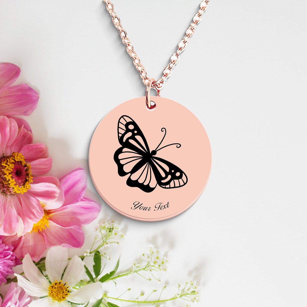 Butterfly Necklace, Your Name Necklace, Minimalist Necklace, Personalized Gift, Silver Necklace, Gift For Him Her