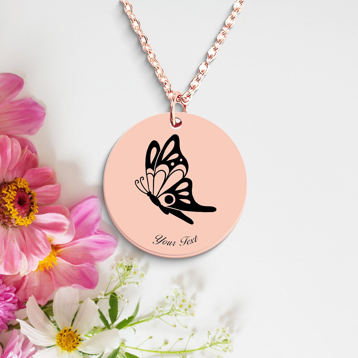 Butterfly Necklace, Your Name Necklace, Minimalist Necklace, Personalized Gift, Silver Necklace, Gift For Him Her