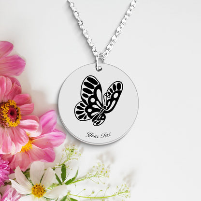 Butterfly Necklace, Your Name Necklace, Minimalist Necklace, Personalized Gift, Silver Necklace, Gift For Him Her