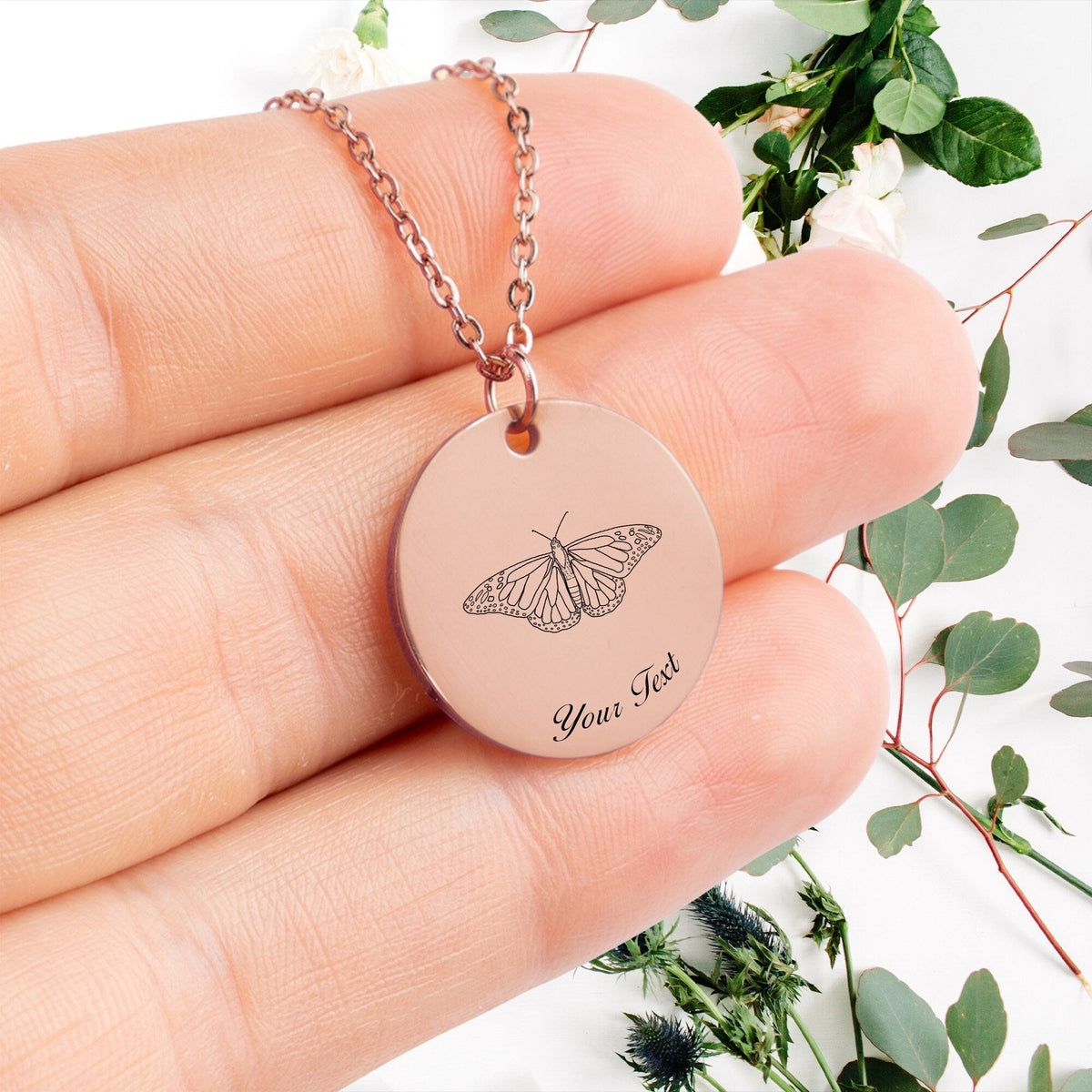 Butterfly Necklace, Your Name Necklace, Minimalist Necklace, Personalized Gift, Silver Necklace, Gift For Him Her