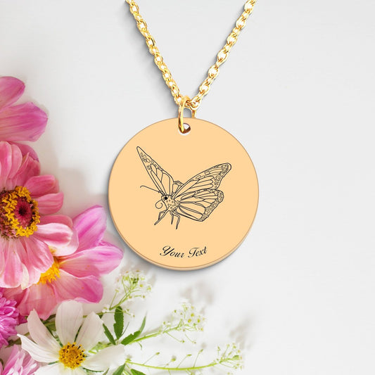 Butterfly Necklace, Your Name Necklace, Minimalist Necklace, Personalized Gift, Silver Necklace, Gift For Him Her