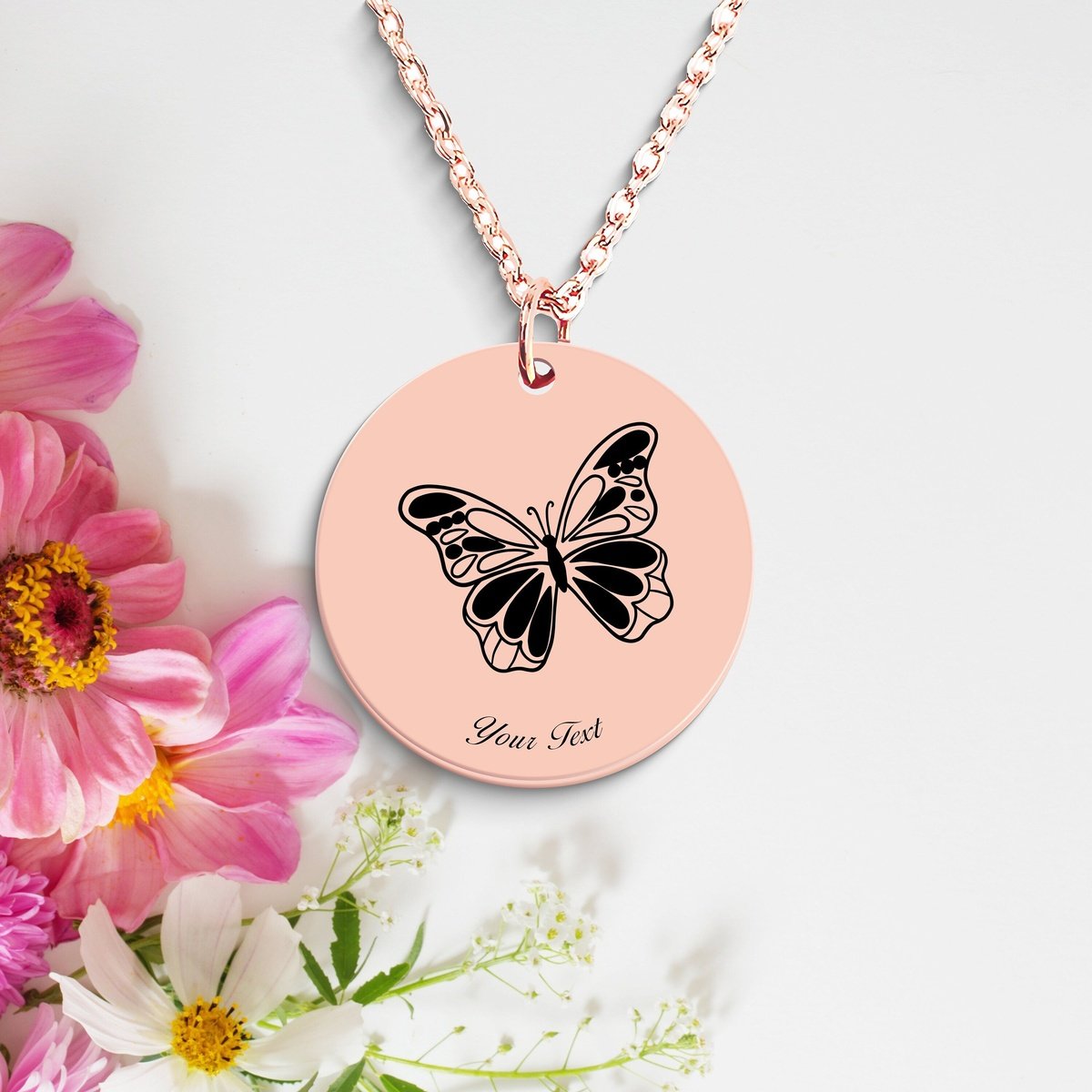 Butterfly Necklace, Your Name Necklace, Minimalist Necklace, Personalized Gift, Silver Necklace, Gift For Him Her