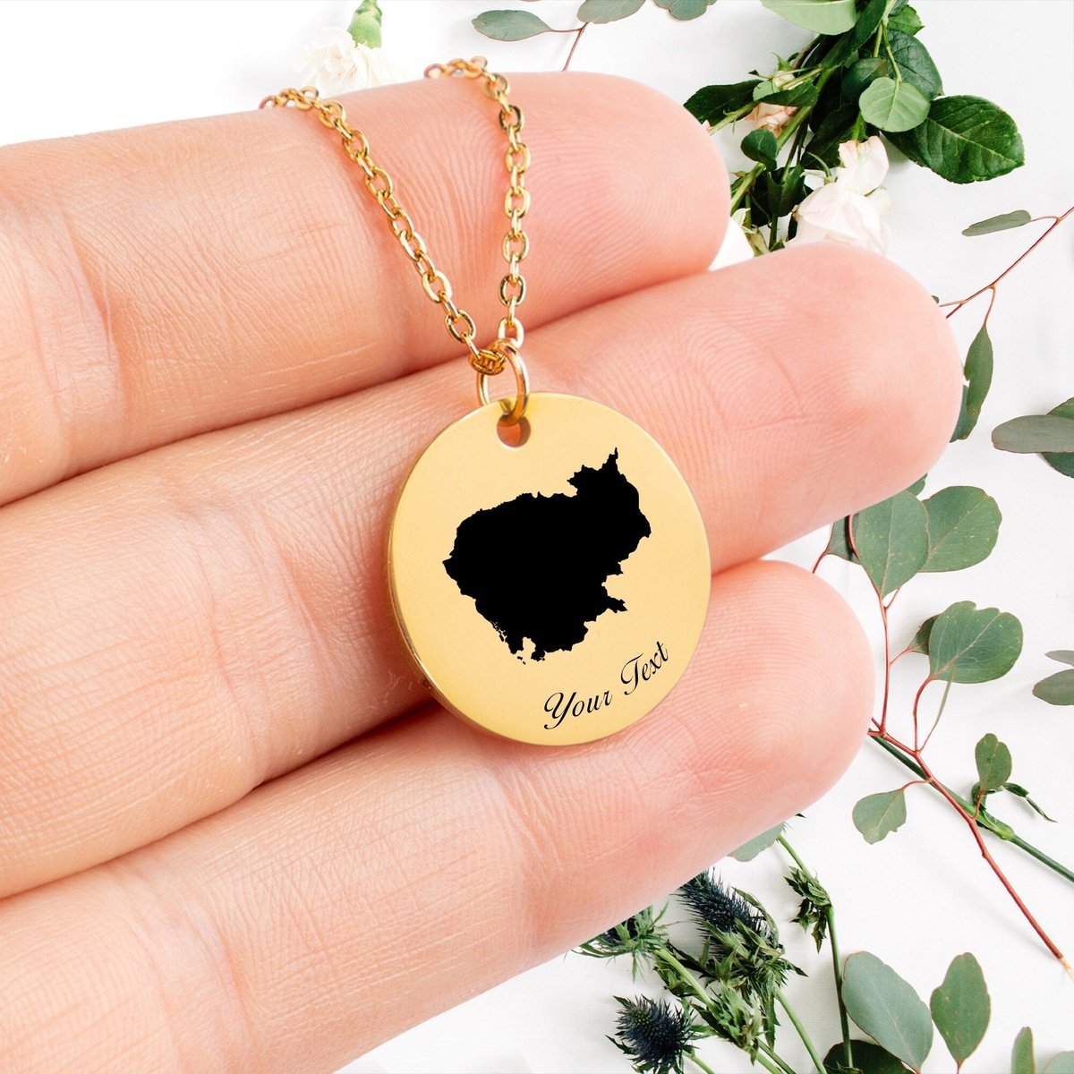 Cambodia Country Map Necklace, Your Name Necklace, Minimalist Necklace, Personalized Gift, Silver Necklace, Gift For Him Her