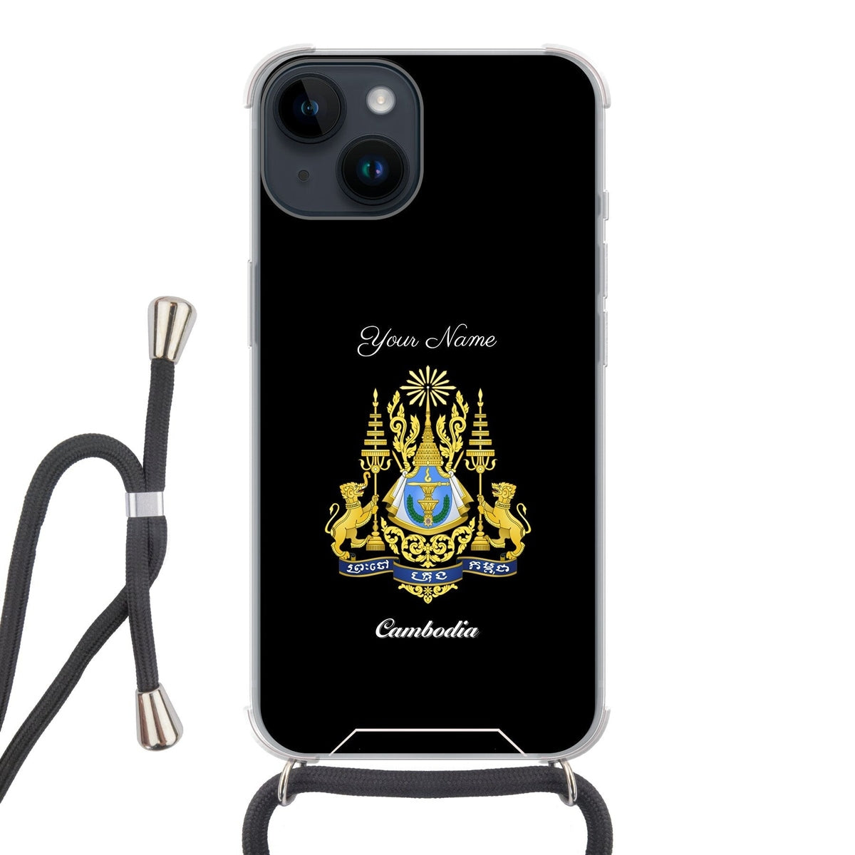 Cambodia National Emblem Crossbody Phone Case