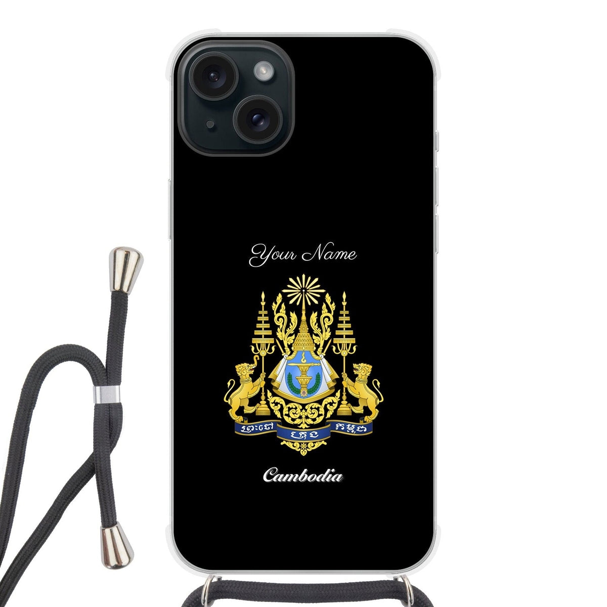 Cambodia National Emblem Crossbody Phone Case