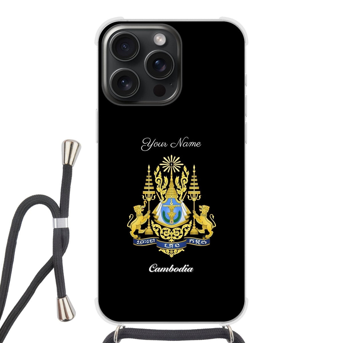 Cambodia National Emblem Crossbody Phone Case