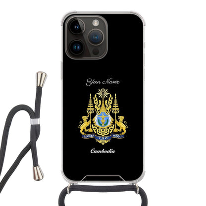 Cambodia National Emblem Crossbody Phone Case