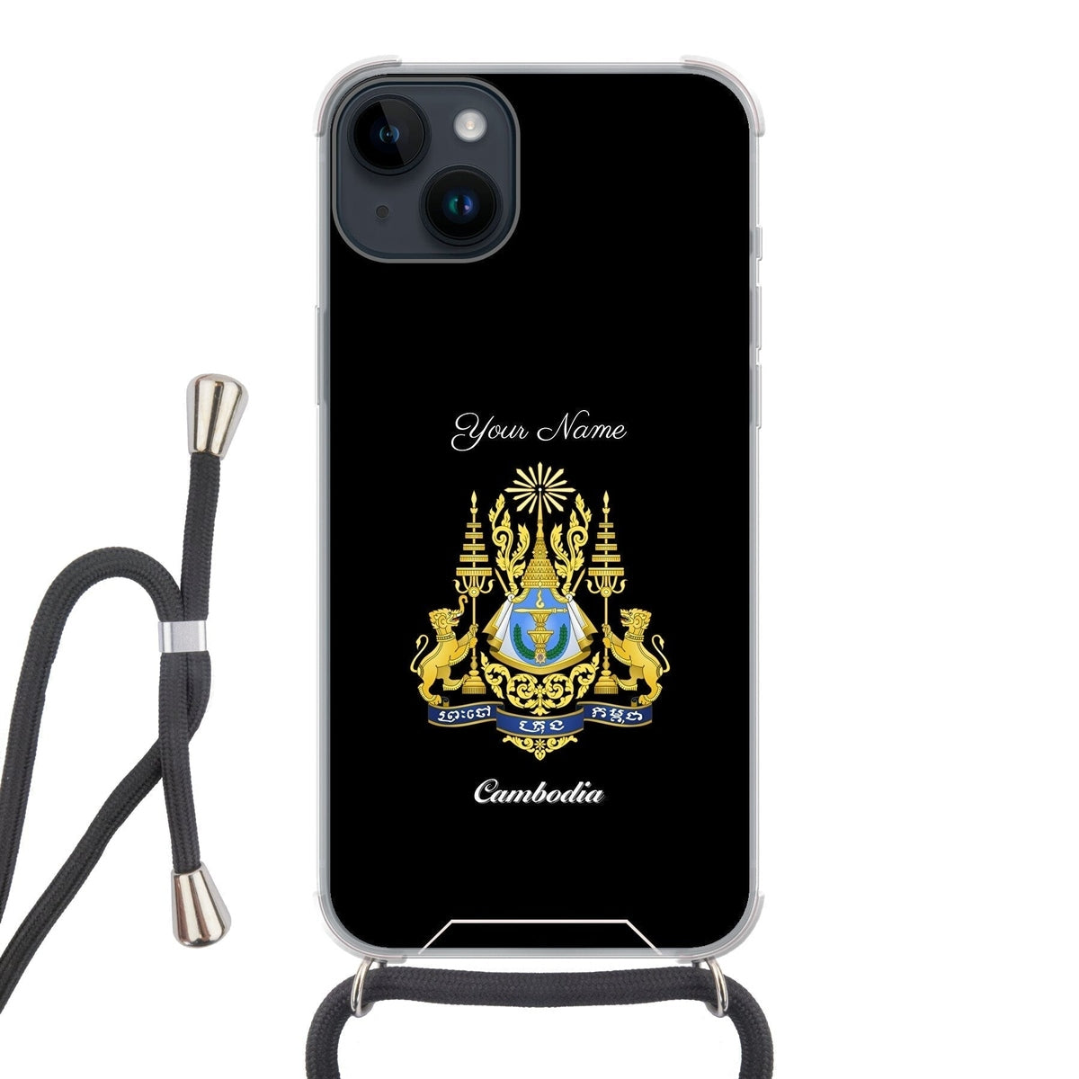 Cambodia National Emblem Crossbody Phone Case