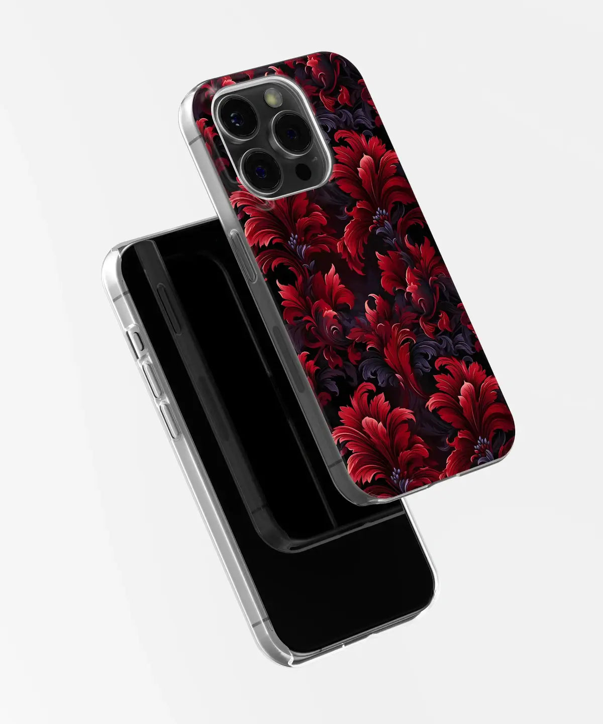 Carmine Canvas Painting with Red Floral Palette - iPhone Case-Soft Case-iPhone 15 Pro Max-Tousphone