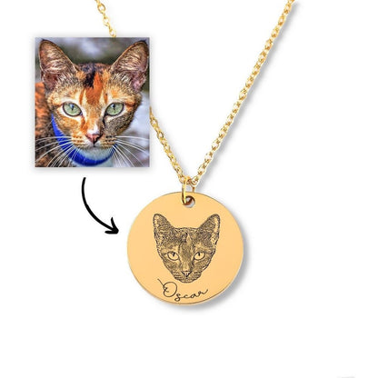 cat portrait necklace, minimalist necklace, cat lover, cat mom, dainty necklace, silver necklace