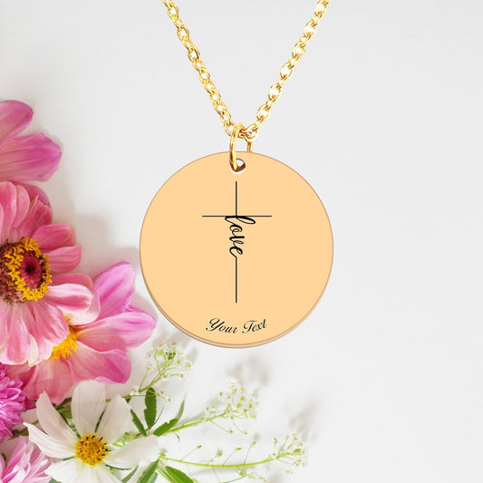 Christianity Engraved 14k Necklace, Your Name Necklace, Minimalist Necklace, Personalized Gift, Silver Necklace, Confirmation Gift