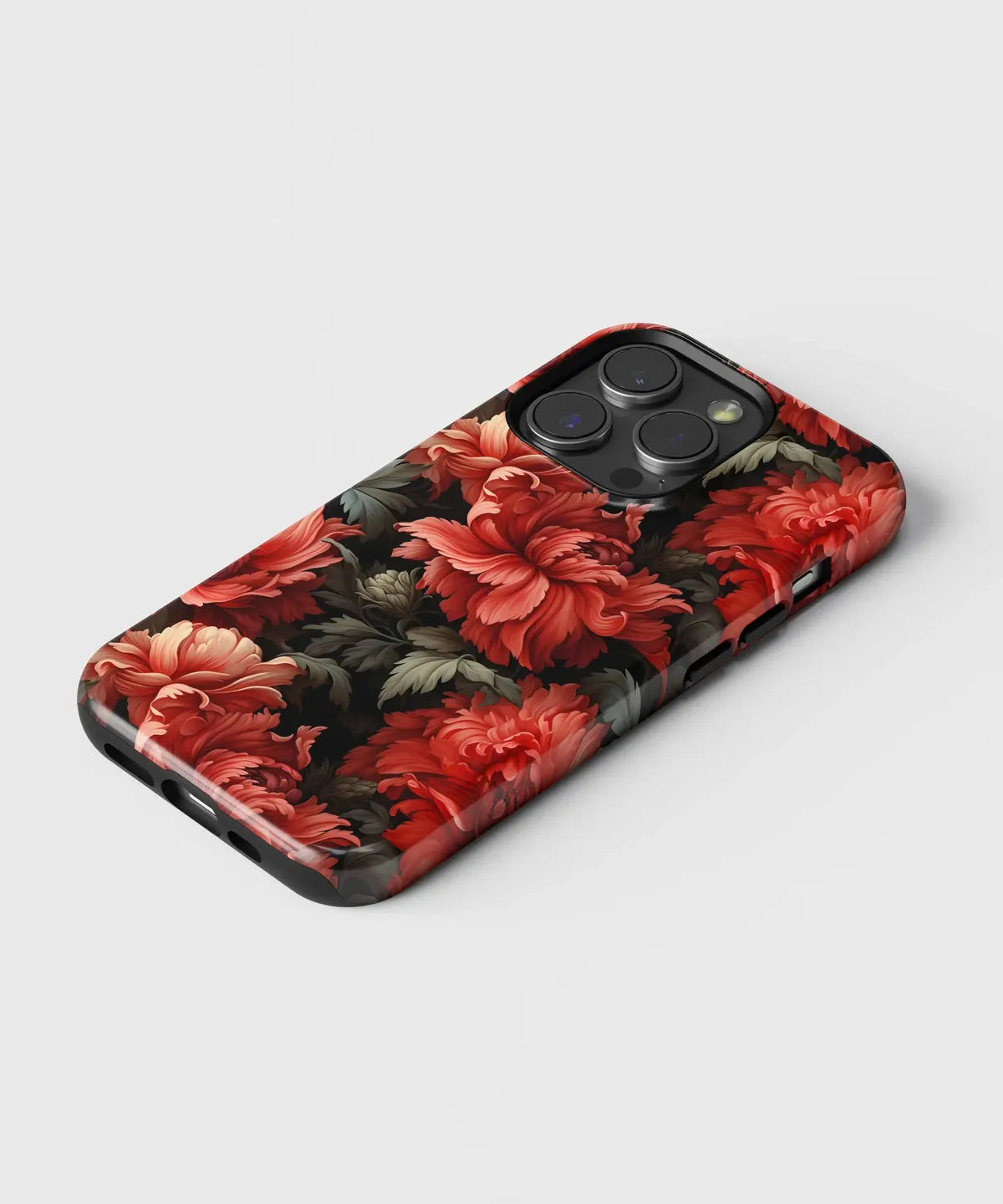 Crimson Blossoms A Red Floral Symphony - iPhone Case-Tousphone