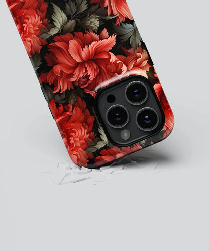 Crimson Blossoms A Red Floral Symphony - iPhone Case-Tousphone