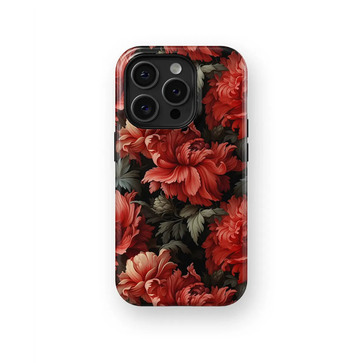 Crimson Blossoms A Red Floral Symphony - iPhone Case-Tough Case-iPhone 15 Pro Max-Tousphone