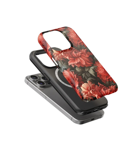 Crimson Blossoms A Red Floral Symphony - iPhone Case-Tousphone