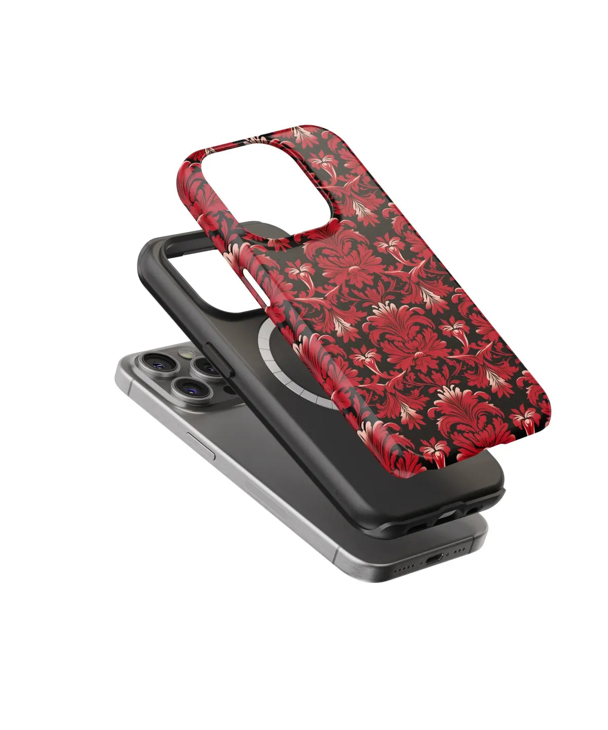 Crimson Cascade A Red Floral Symphony - iPhone Case-Tousphone