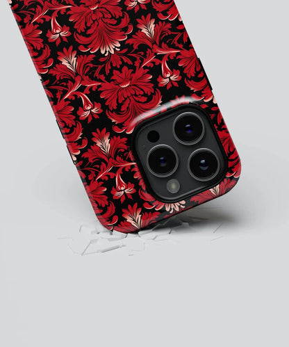 Crimson Cascade A Red Floral Symphony - iPhone Case-Tousphone