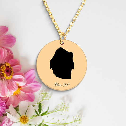 Eswatini Country Map Necklace, Your Name Necklace, Minimalist Necklace, Personalized Gift, Silver Necklace, Gift For Him Her