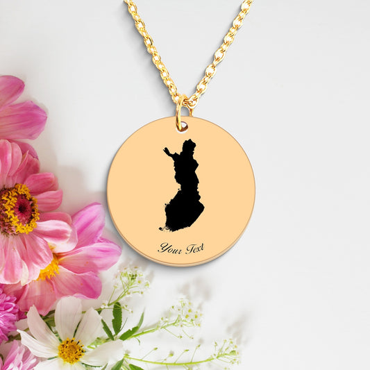 Finland Country Map Necklace, Your Name Necklace, Minimalist Necklace, Personalized Gift, Silver Necklace, Gift For Him Her