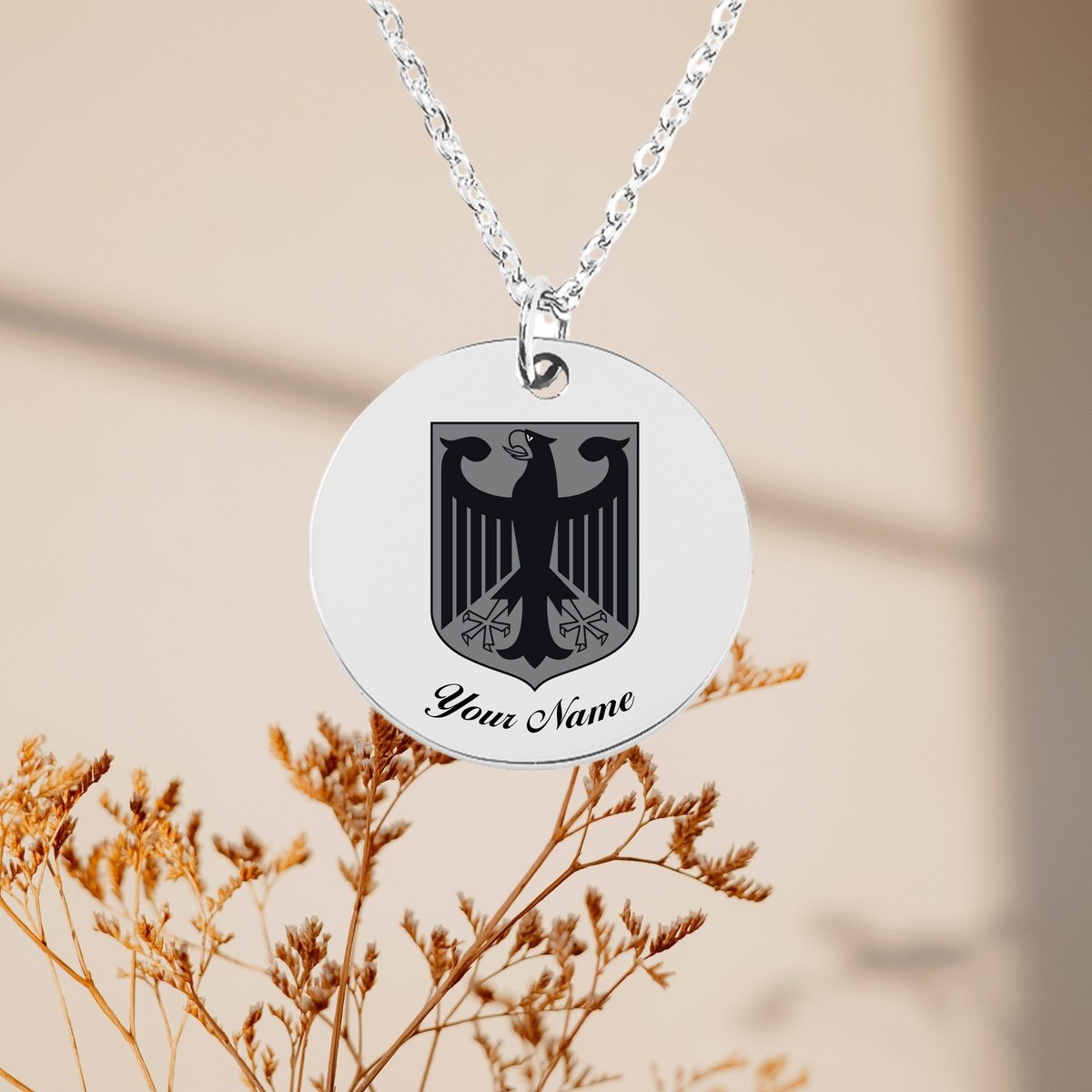 Germany National Emblem Necklace, Country Necklace, Minimalist Necklace, Personalized Gift, Silver Necklace, Gift For Him Her