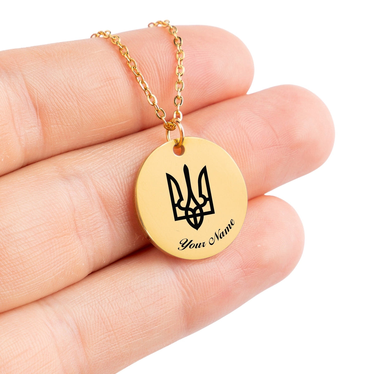 Ukraine National Emblem Necklace, Country Necklace, Minimalist Necklace, Personalized Gift, Silver Necklace, Gift For Him Her