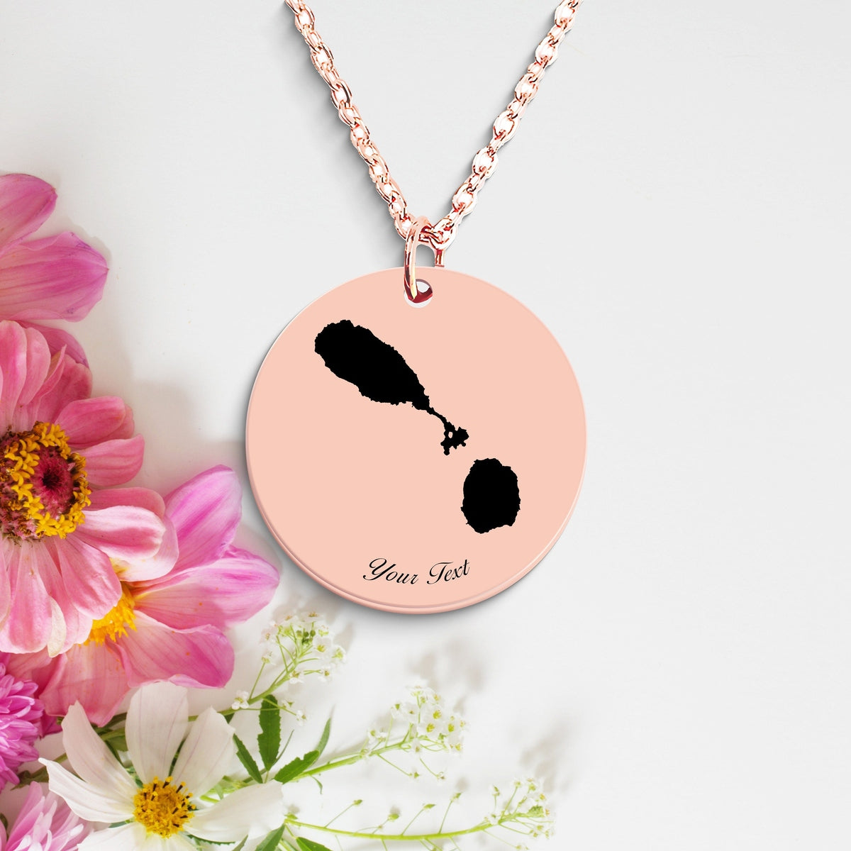 Saint Kitts and Nervis Country Map Necklace, Your Name Necklace, Minimalist Necklace, Personalized Gift, Silver Necklace, Gift For Him Her