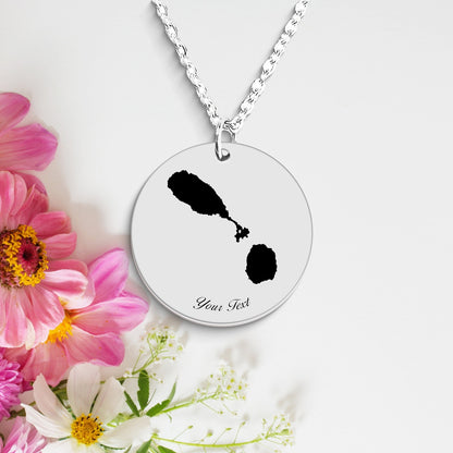Saint Kitts and Nervis Country Map Necklace, Your Name Necklace, Minimalist Necklace, Personalized Gift, Silver Necklace, Gift For Him Her