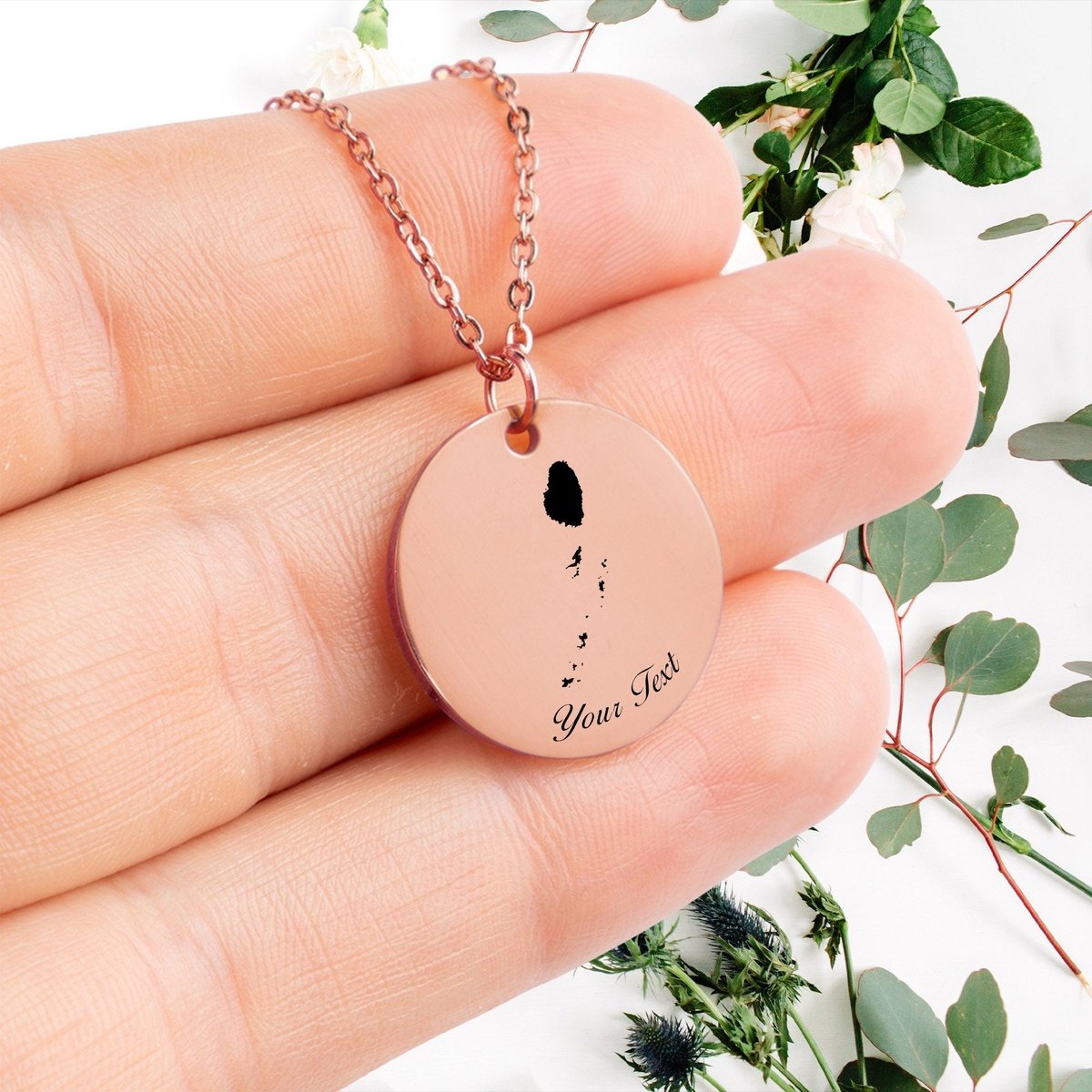 Saint Vincent Country Map Necklace, Your Name Necklace, Minimalist Necklace, Personalized Gift, Silver Necklace, Gift For Him Her