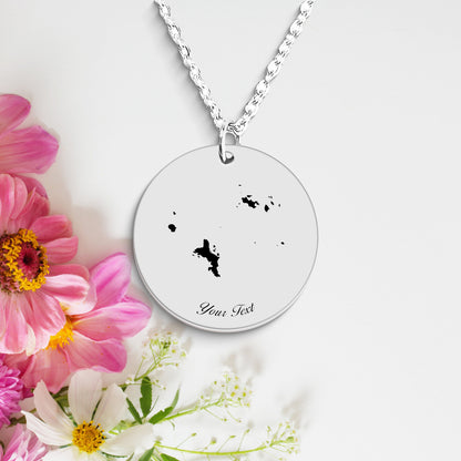 Seychelles Country Map Necklace, Your Name Necklace, Minimalist Necklace, Personalized Gift, Silver Necklace, Gift For Him Her