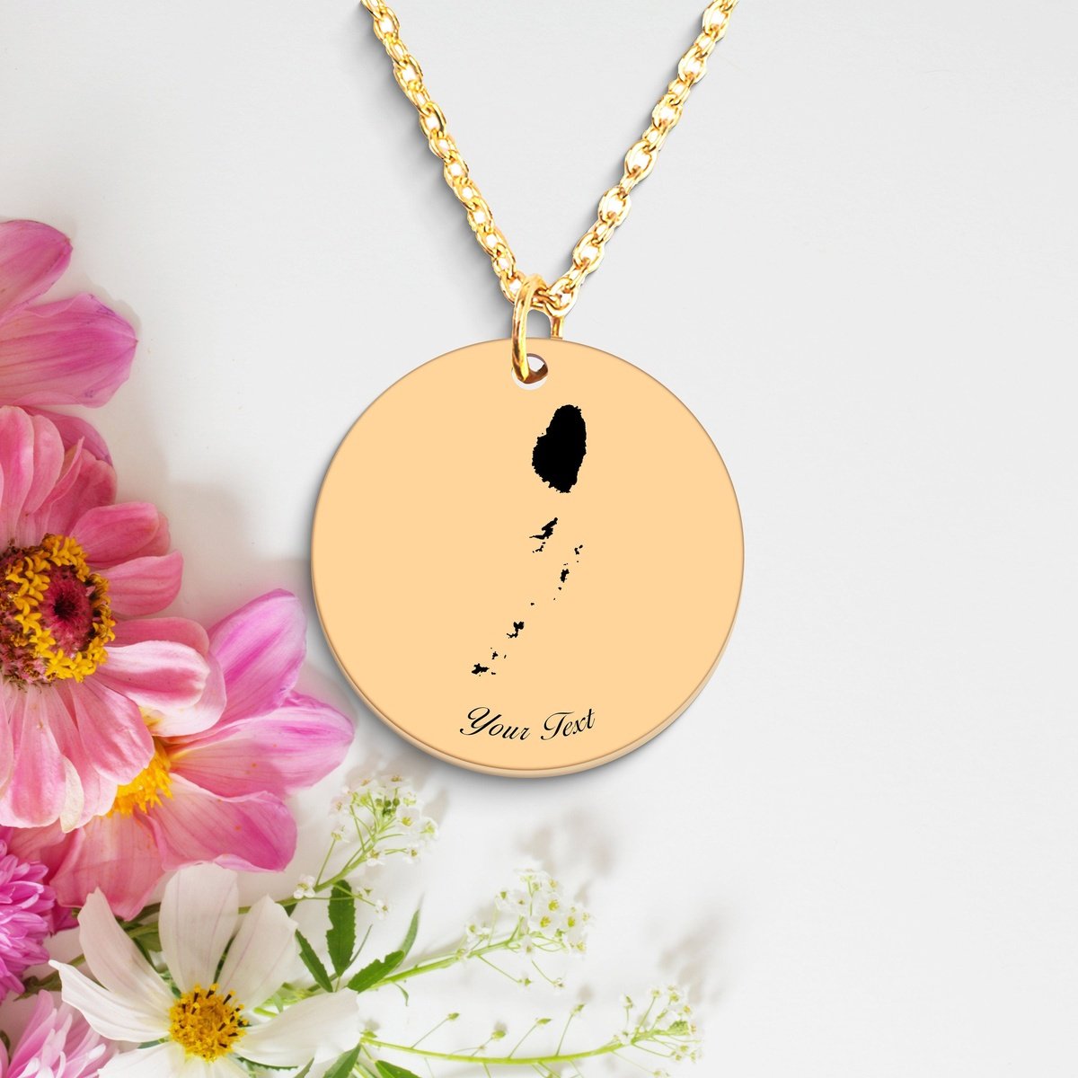Saint Vincent Country Map Necklace, Your Name Necklace, Minimalist Necklace, Personalized Gift, Silver Necklace, Gift For Him Her