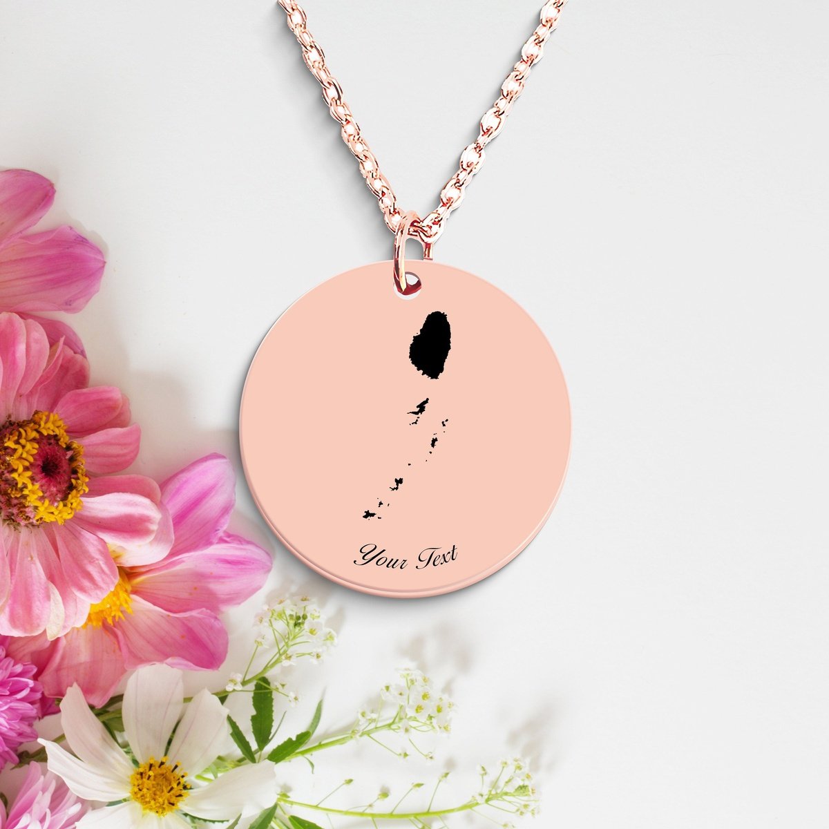Saint Vincent Country Map Necklace, Your Name Necklace, Minimalist Necklace, Personalized Gift, Silver Necklace, Gift For Him Her