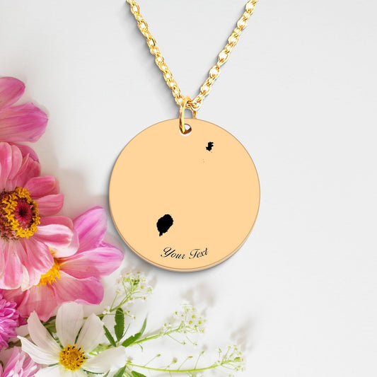 Sao Tome and Principe Country Map Necklace, Your Name Necklace, Minimalist Necklace, Personalized Gift, Silver Necklace, Gift For Him Her