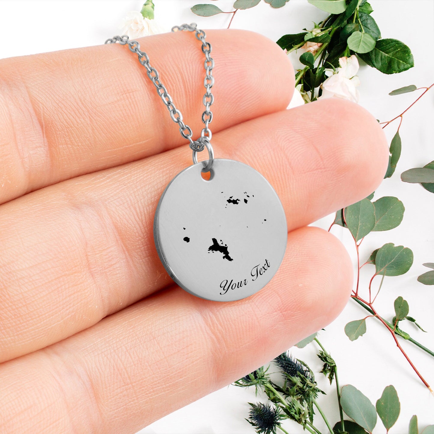 Seychelles Country Map Necklace, Your Name Necklace, Minimalist Necklace, Personalized Gift, Silver Necklace, Gift For Him Her
