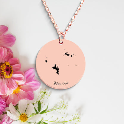 Seychelles Country Map Necklace, Your Name Necklace, Minimalist Necklace, Personalized Gift, Silver Necklace, Gift For Him Her