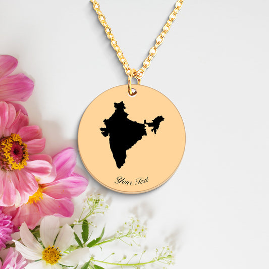 India Country Map Necklace, Your Name Necklace, Minimalist Necklace, Personalized Gift, Silver Necklace, Gift For Him Her