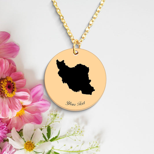 Iraq Country Map Necklace, Your Name Necklace, Minimalist Necklace, Personalized Gift, Silver Necklace, Gift For Him Her