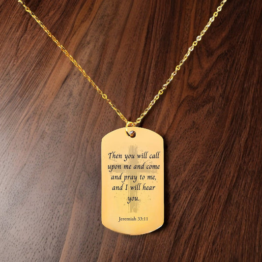 Jerehmiah Quote 14K Tag Necklace