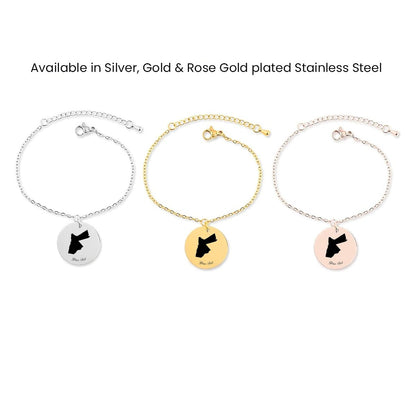 Jordan Country Map Bracelet, Your Name Bracelet, Minimalist Bracelet, Personalized Gift, 14K Gold Bracelet, Gift For Him Her
