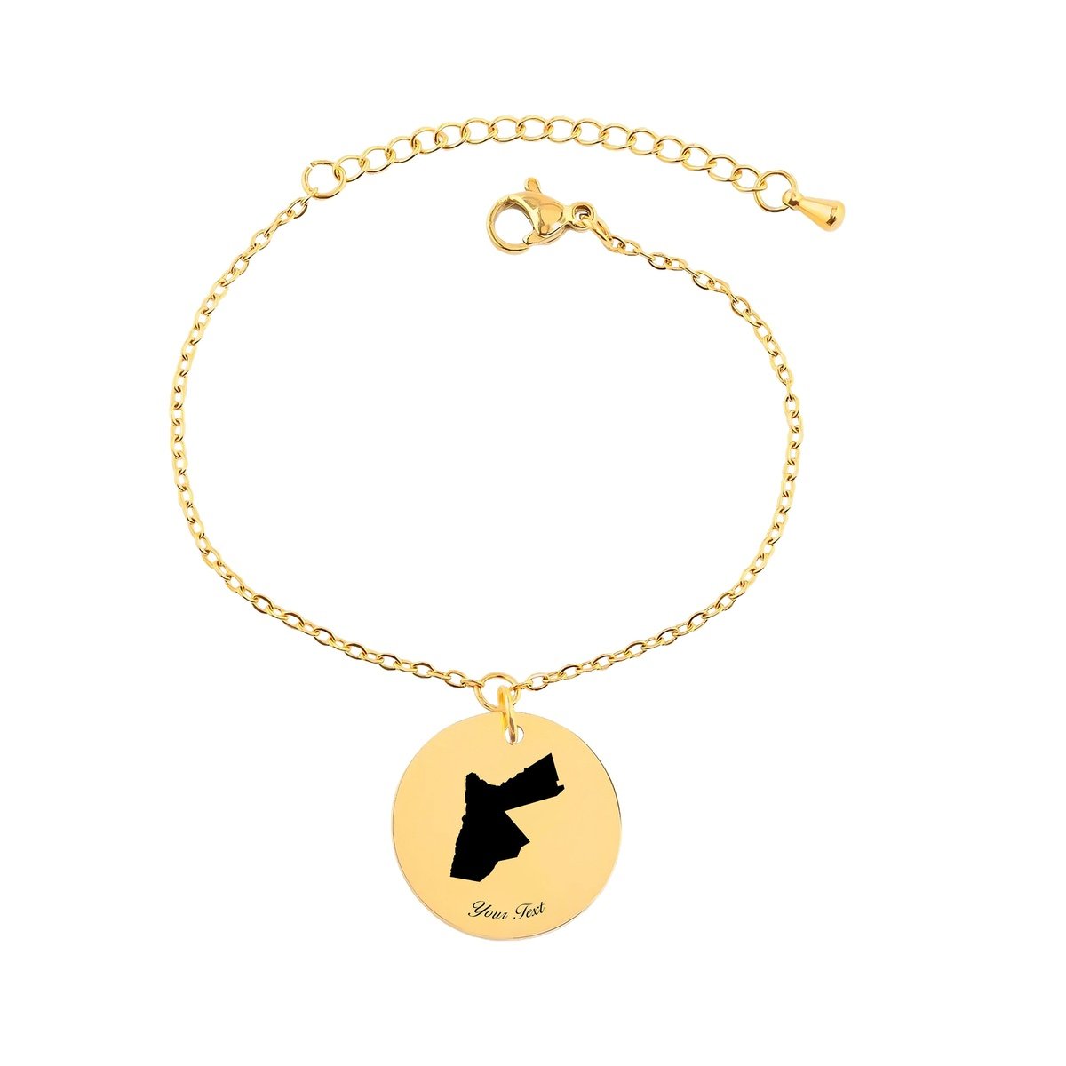 Jordan Country Map Bracelet, Your Name Bracelet, Minimalist Bracelet, Personalized Gift, 14K Gold Bracelet, Gift For Him Her