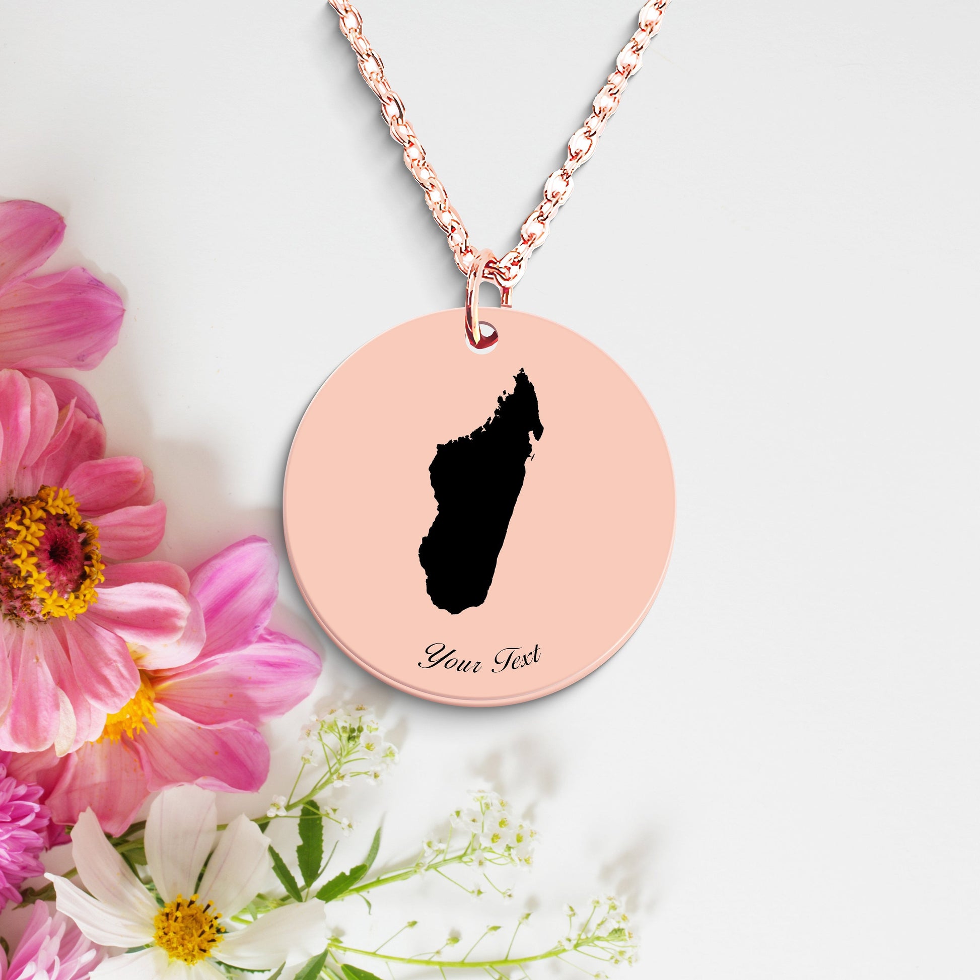 Madagascar Country Map Necklace, Your Name Necklace, Minimalist Necklace, Personalized Gift, Silver Necklace, Gift For Him Her