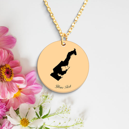 Monaco Country Map Necklace, Your Name Necklace, Minimalist Necklace, Personalized Gift, Silver Necklace, Gift For Him Her