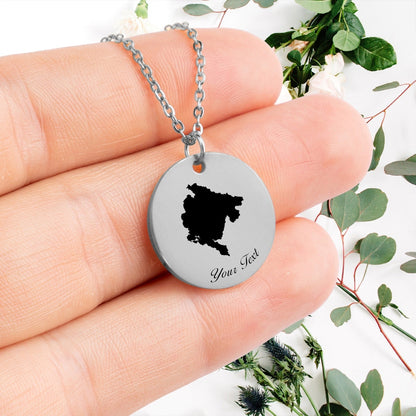 Montenegro Country Map Necklace, Your Name Necklace, Minimalist Necklace, Personalized Gift, Silver Necklace, Gift For Him Her