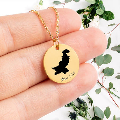 Pakistan Country Map Necklace, Your Name Necklace, Minimalist Necklace, Personalized Gift, Silver Necklace, Gift For Him Her