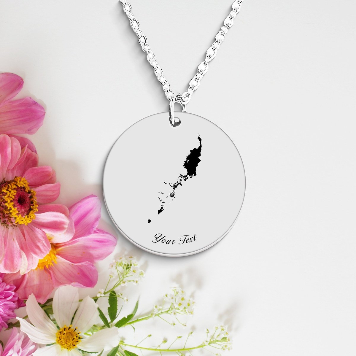 Palau Country Map Necklace, Your Name Necklace, Minimalist Necklace, Personalized Gift, Silver Necklace, Gift For Him Her
