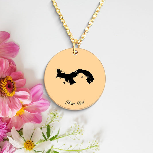 Panama Country Map Necklace, Your Name Necklace, Minimalist Necklace, Personalized Gift, Silver Necklace, Gift For Him Her